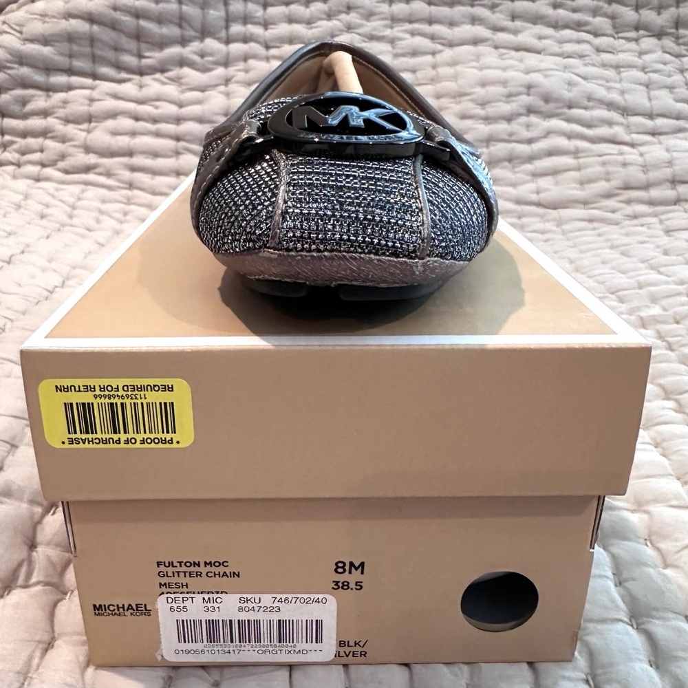 Michael Kors Silver Flats with Elegant Design